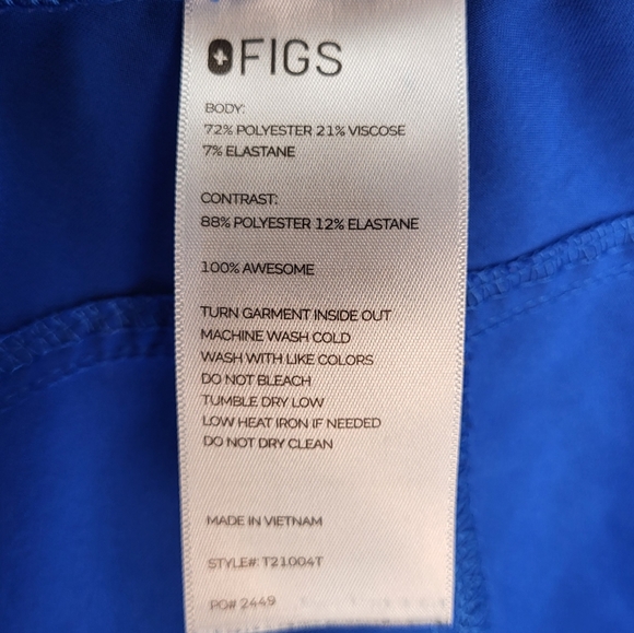 Figs Kade Blue Straight Leg Scrubs Size XXL Tall - Picture 6 of 9